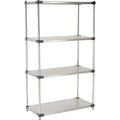 Nexel 5 Tier Solid Stainless Steel Shelving Starter Unit, 36W x 18D x 74H 18367SS5